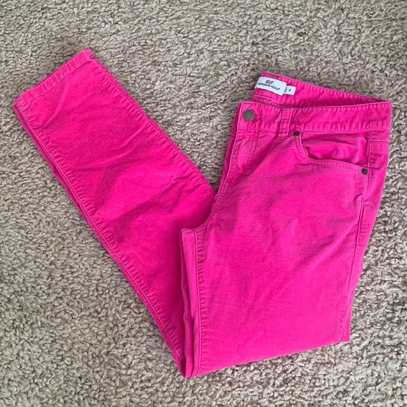 Vineyard Vines Ladies Sz 6 pink Spring Velvet Texture Slim 5-pocket Pants - Picture 3 of 10